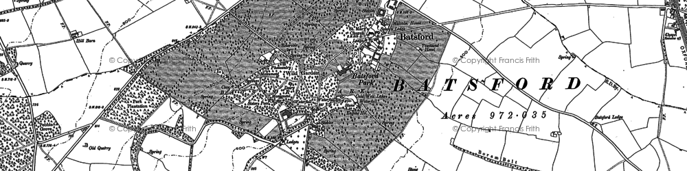 Old map of Batsford in 1900
