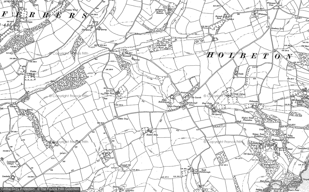 Old Map of Battisborough Cross, 1905 - 1912 in 1905