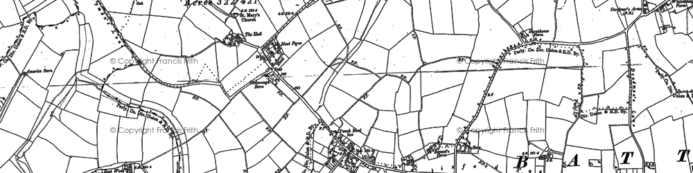 Old map of Battisford Tye in 1884