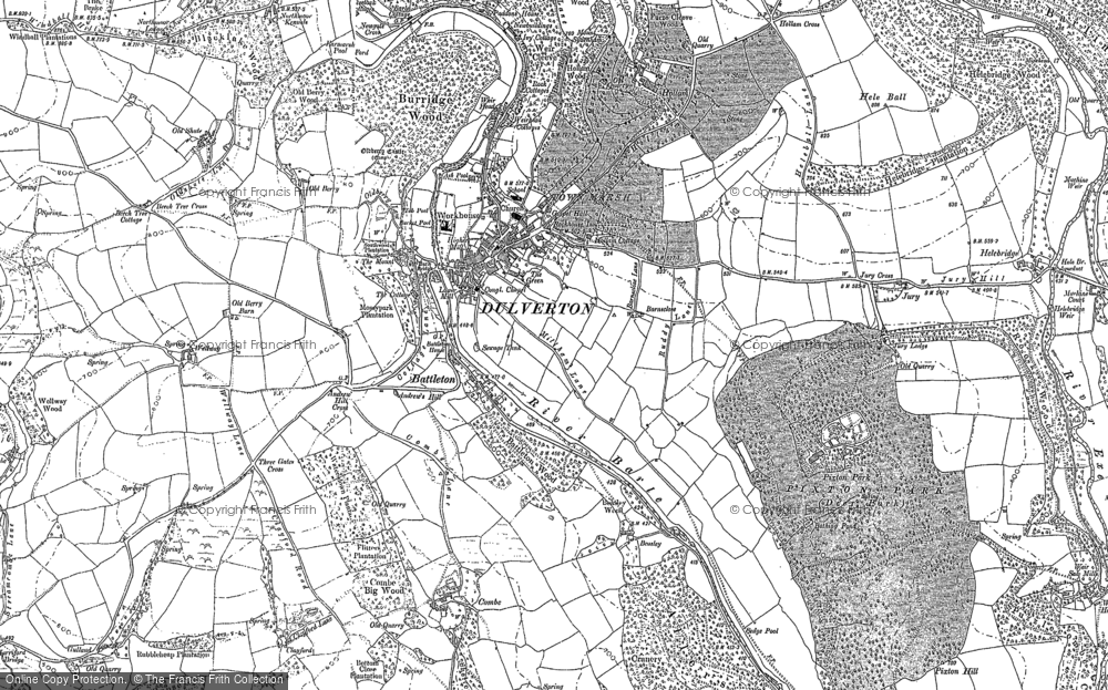 Old Map of Historic Map covering Barlynch Wood in 1902