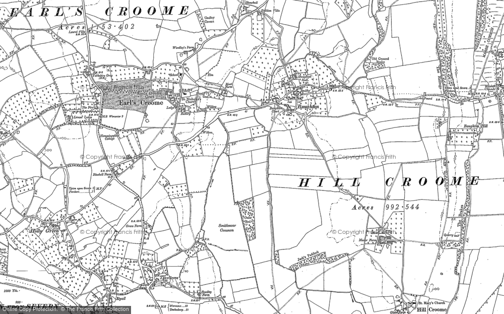 Old Map of Baughton, 1883 - 1884 in 1883