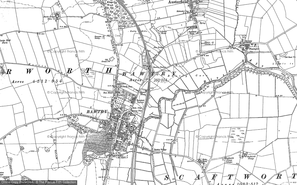 Old Map of Bawtry, 1901 in 1901