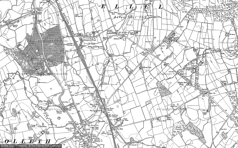 Old Map of Historic Map covering Potters Brook in 1910