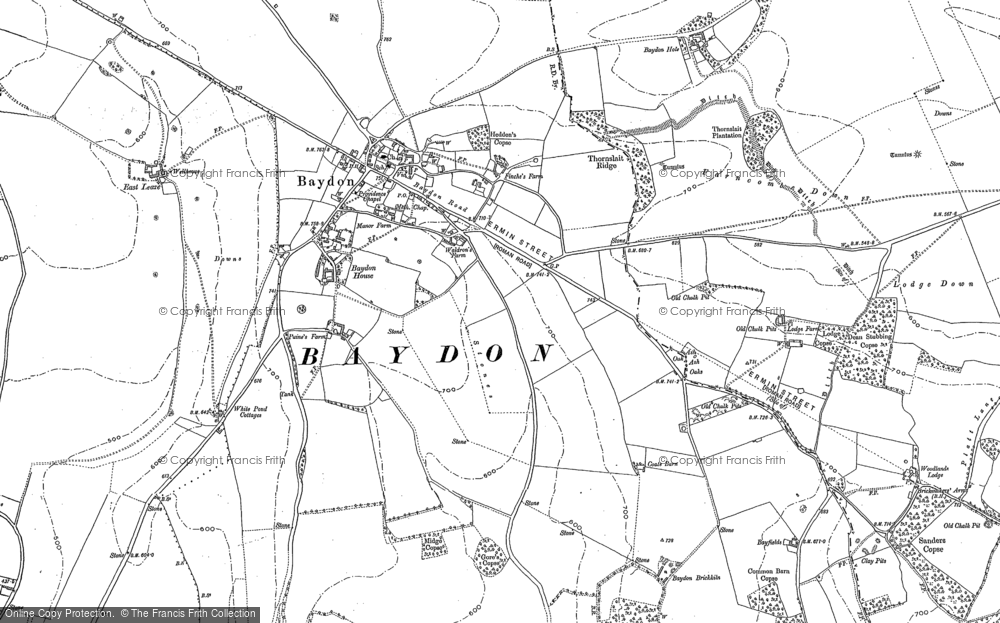 Old Map of Historic Map covering Botley Copse in 1899