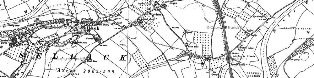 Old map of Baysham in 1887
