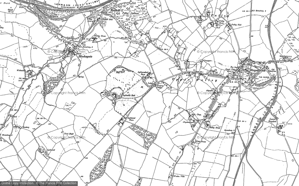 Old Map of Bayston Hill, 1881 in 1881