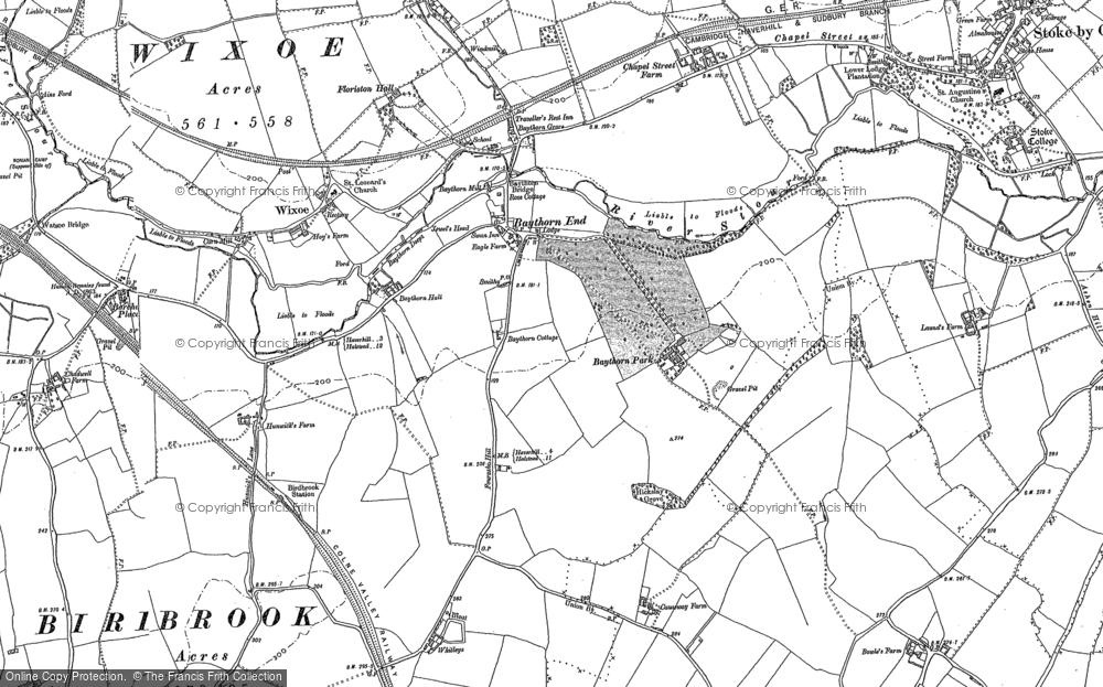 Old Map of Baythorne End, 1896 - 1902 in 1896