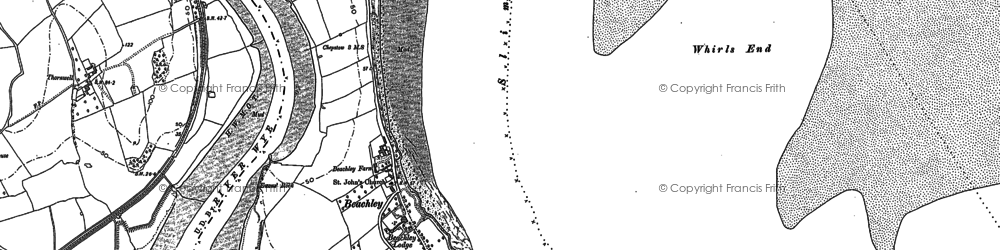 Old map of Beachley Point in 1900