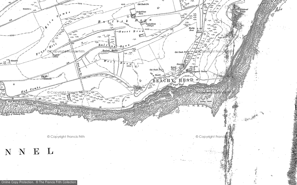 Old Map of Beachy Head, 1908 in 1908