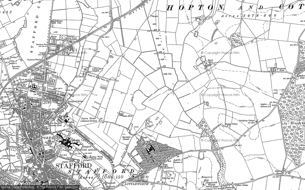 Old Map of Historic Map covering Baswich in 1880