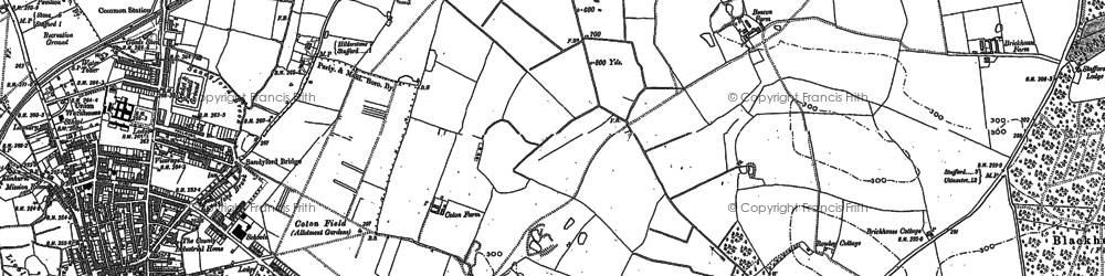 Old map of Baswich in 1880