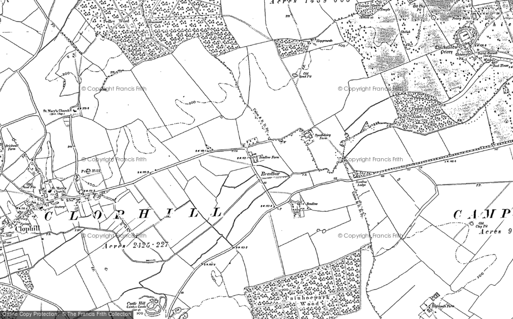 Old Map of Beadlow, 1882 in 1882