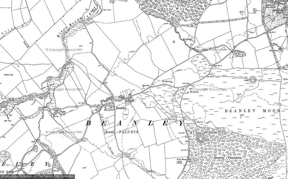 Old Map of Historic Map covering Titlington Pike in 1896