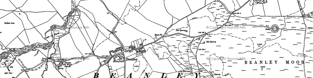 Old map of Beanley in 1896