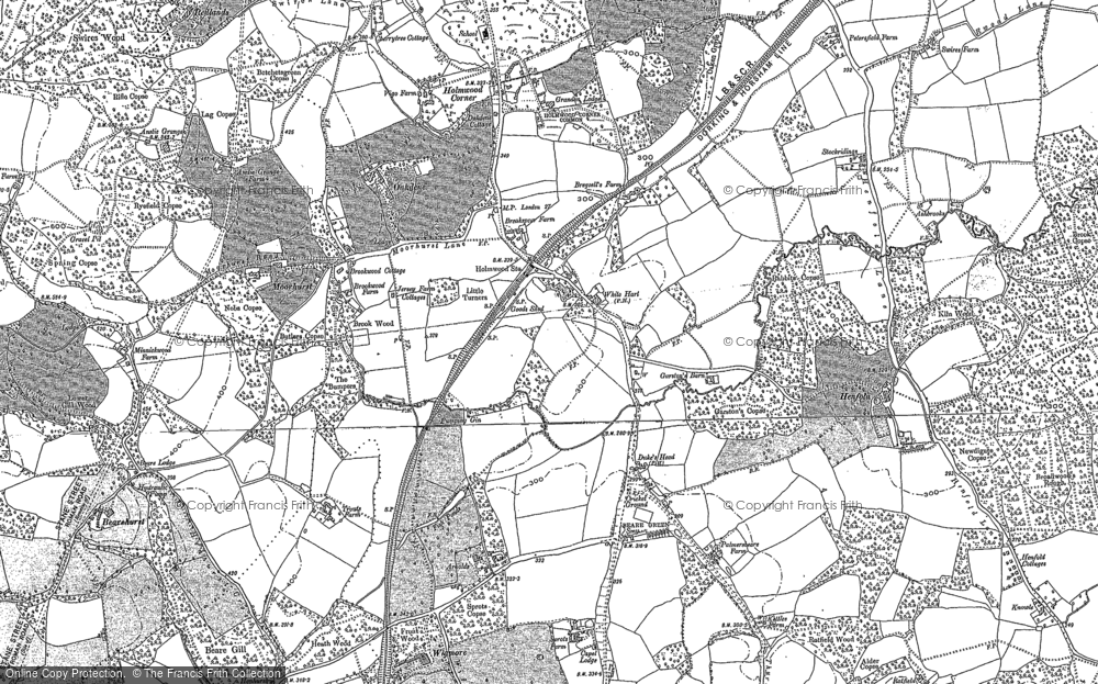 Old Map of Historic Map covering Wigmore in 1895