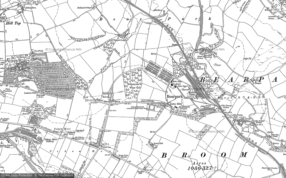 Old Map of Historic Map covering Broom Hall in 1895
