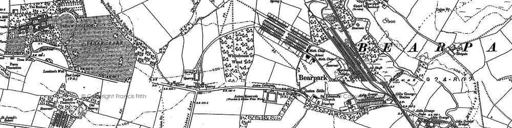 Old map of Bearpark in 1895