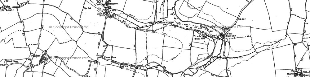 Old map of Beauchamp Roding in 1895