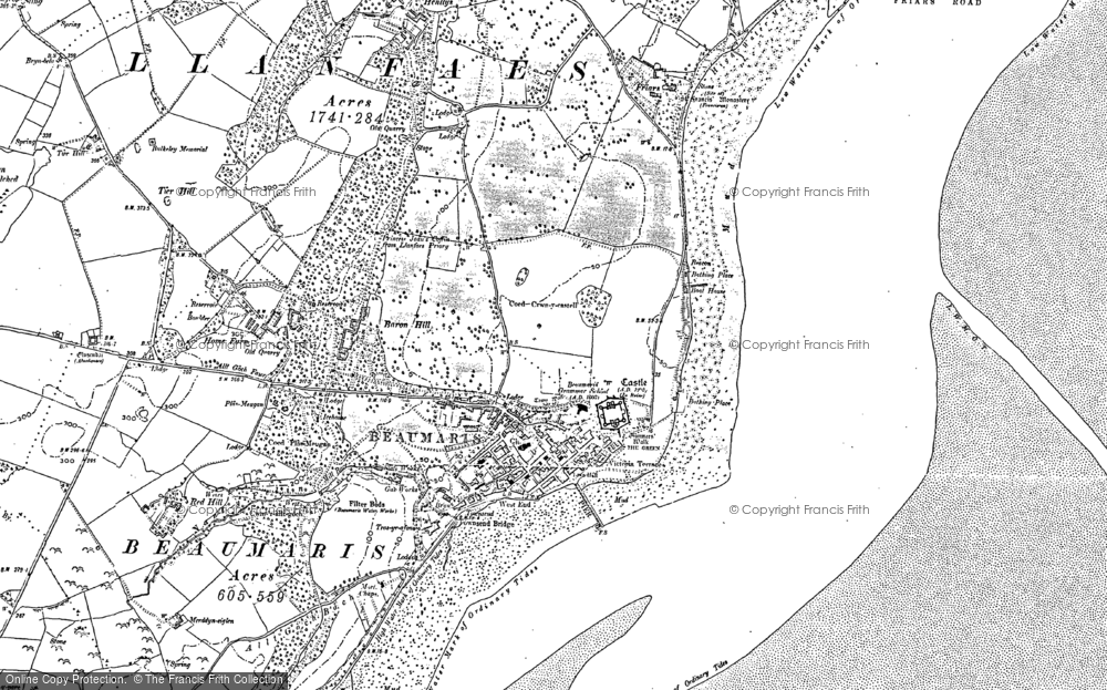 Old Map of Historic Map covering Bodgylched in 1888