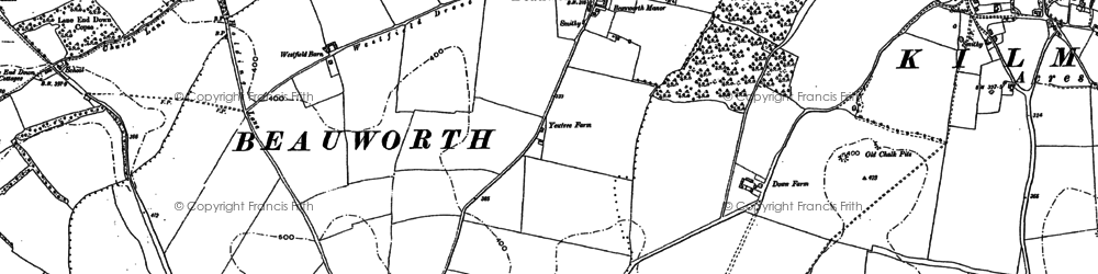 Old map of Lane End Down in 1895