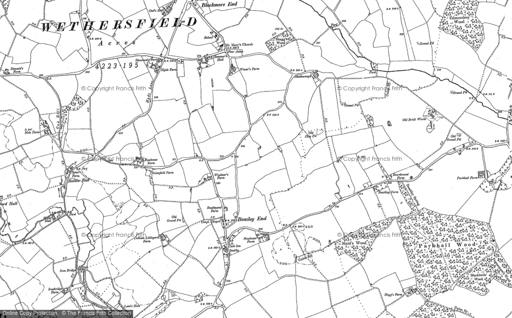 Old Map of Beazley End, 1896 in 1896
