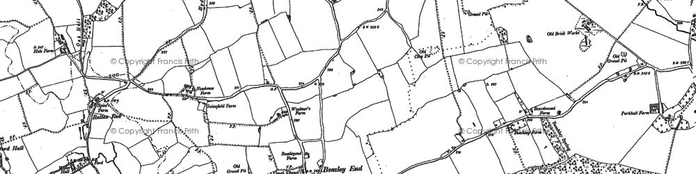 Old map of Beazley End in 1896