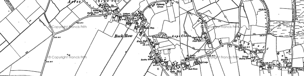 Old map of Beck Row in 1882