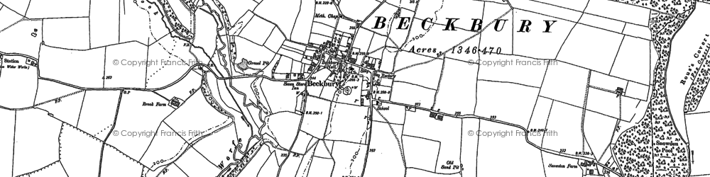 Old map of Beckbury in 1881