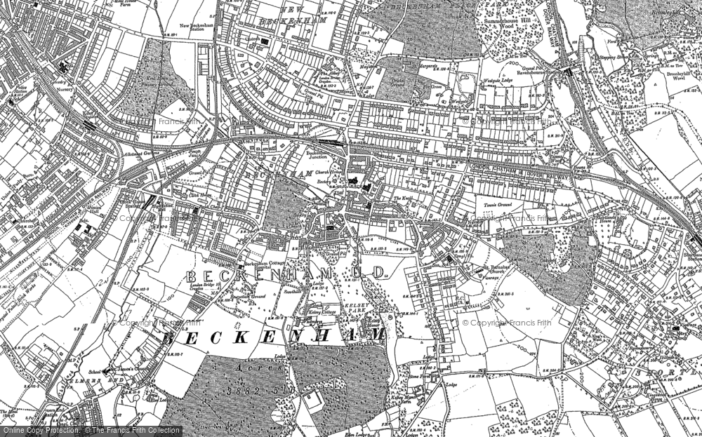 Old Map of Beckenham, 1895 - 1910 in 1895