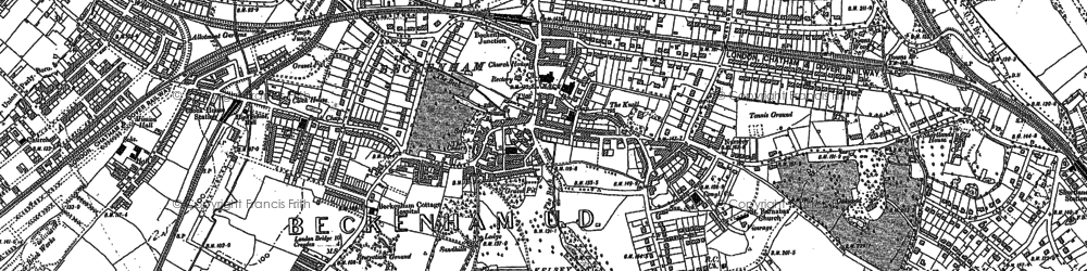 Old map of Beckenham in 1895