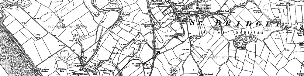 Old map of Beckermet in 1898