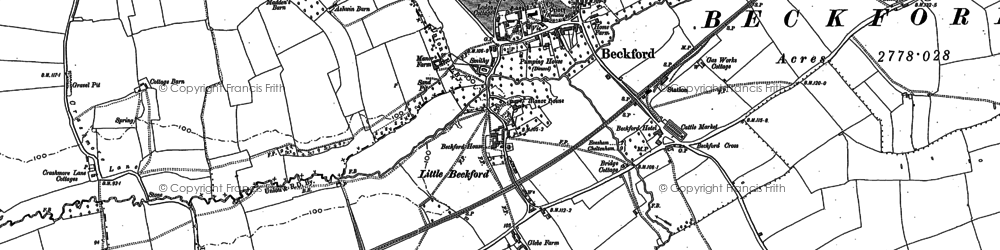 Old map of Beckford in 1883