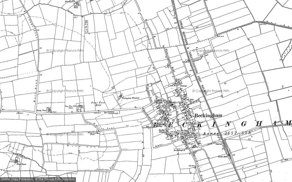 Old Map of Historic Map covering Beckingham Wood in 1898