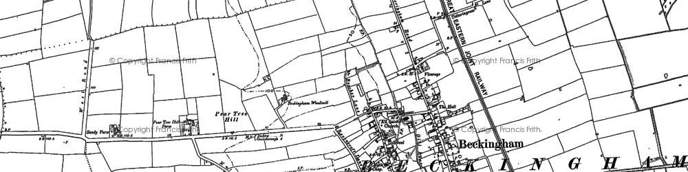 Old map of Beckingham in 1898