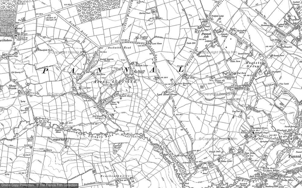 Old Map of Historic Map covering Brackenthwaite in 1890