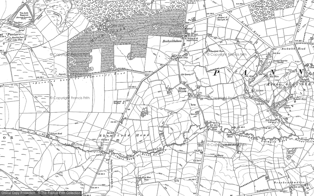 Old Map of Beckwithshaw, 1890 - 1907 in 1890
