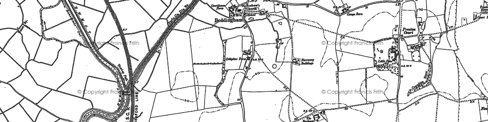 Old map of Beddingham in 1898