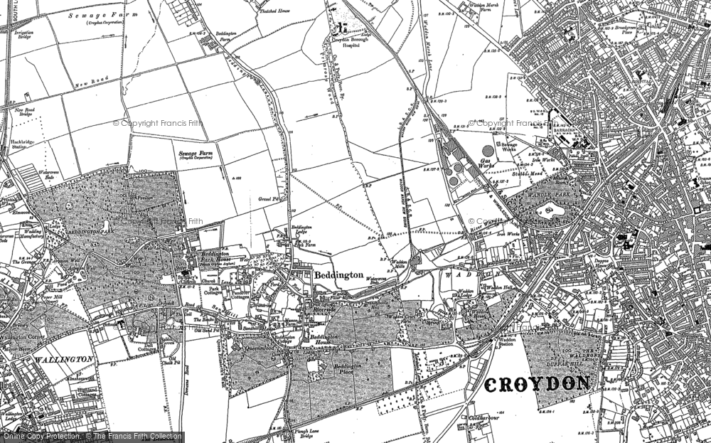 Old Map of Beddington, 1895 in 1895