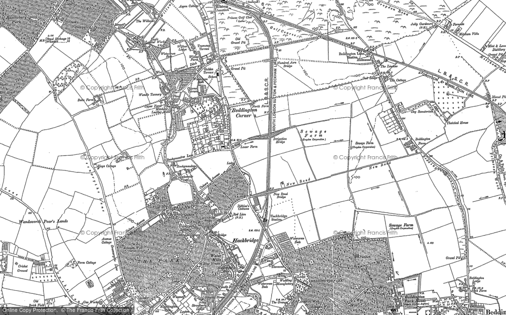 Old Map of Beddington Corner, 1894 - 1911 in 1894