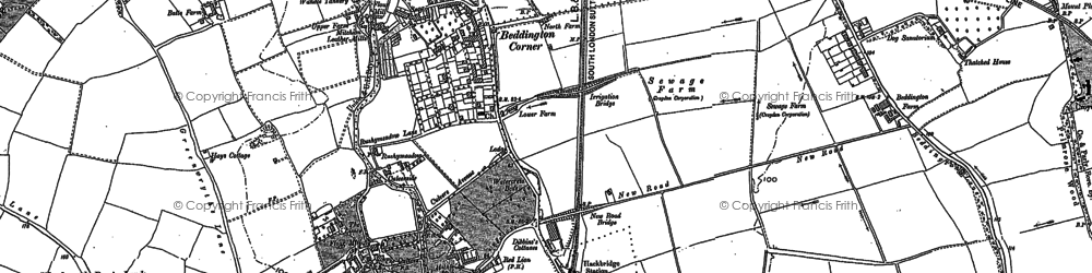Old map of Beddington Corner in 1894