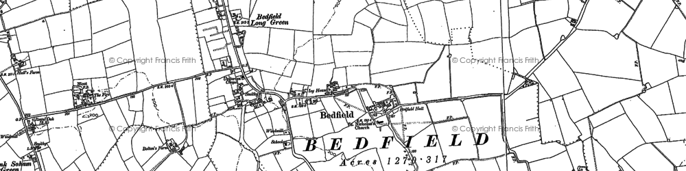 Old map of Bedfield Little Green in 1884