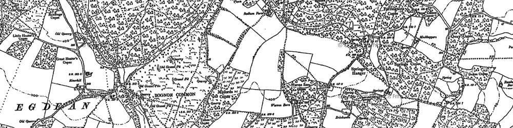 Old map of Bognor Common in 1896