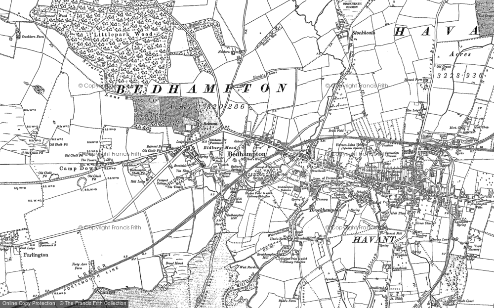 Old Map of Bedhampton, 1907 in 1907