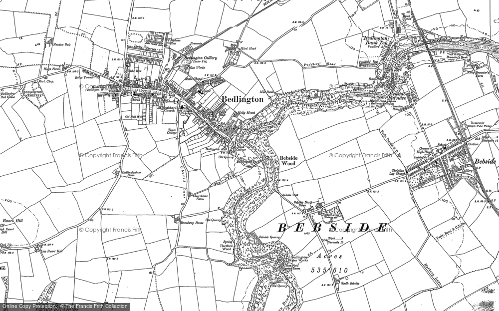 Old Map of Bedlington, 1896 in 1896