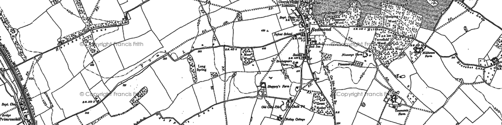 Old map of Bedmond in 1896