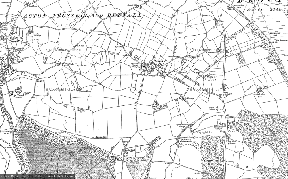 Old Map of Bednall, 1881 - 1884 in 1881