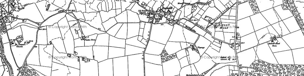 Old map of Bednall in 1881