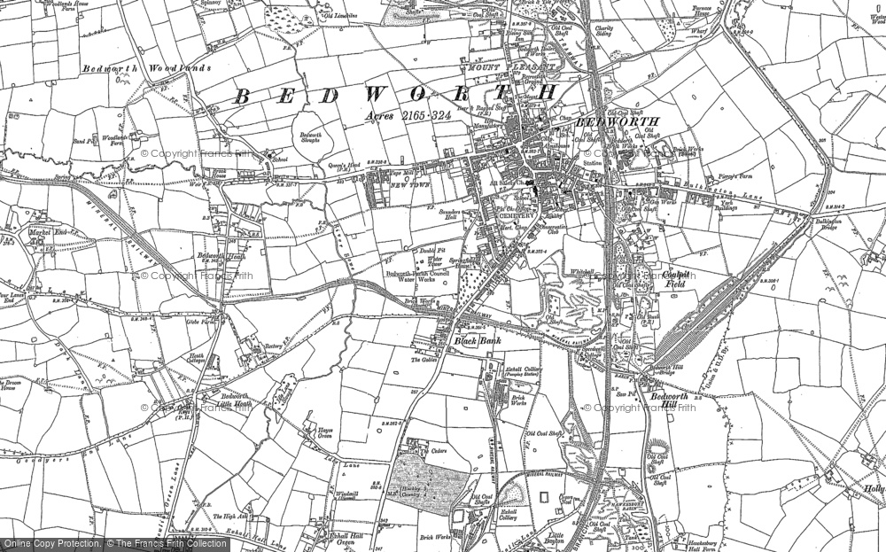 Old Map of Historic Map covering Bedworth Heath in 1886
