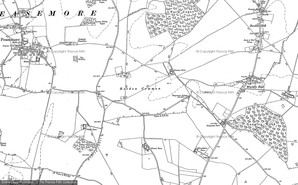 Old Map of Beedon Common, 1898 in 1898