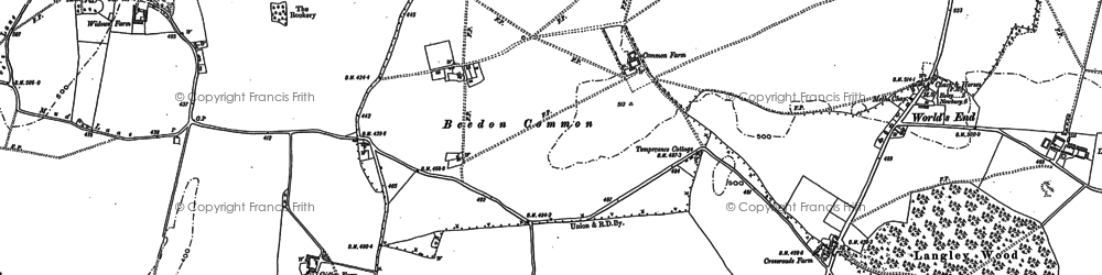 Old map of Beedon Common in 1898